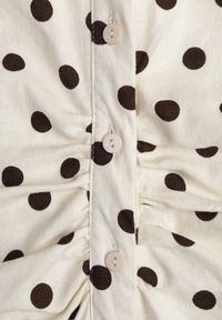 Renee - Beżowa Koszulowa Sukienka z Wiskozy z Dodatkiem Lnu z Drapowaną Talią Edrilith. Okazja: na co dzień. Kolor: beżowy. Materiał: wiskoza, len. Typ sukienki: koszulowe. Styl: casual, elegancki #2