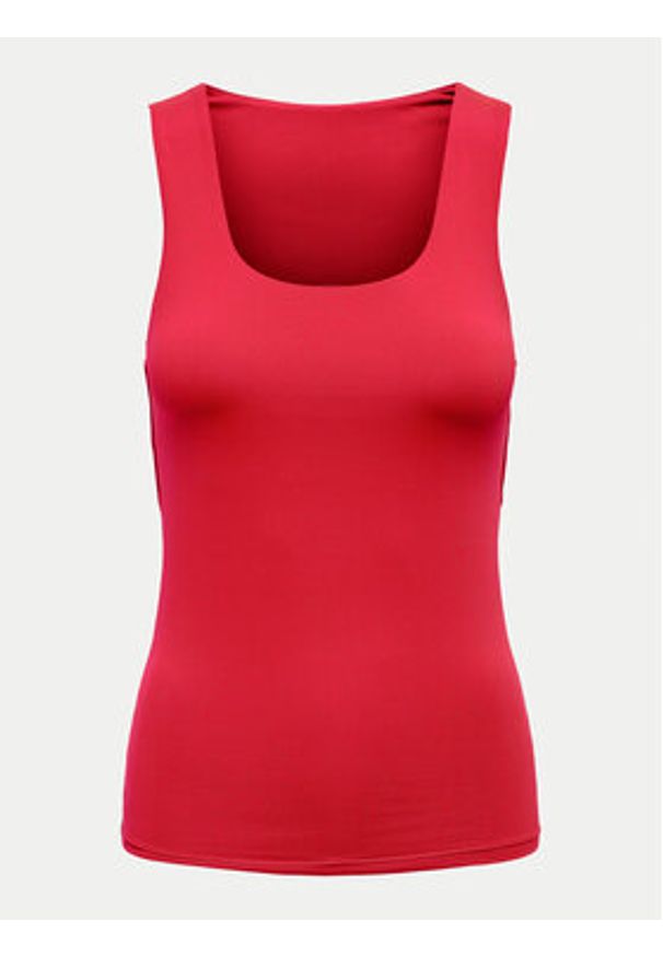 only - ONLY Top Lea 15278090 Czerwony Regular Fit. Kolor: czerwony. Materiał: syntetyk