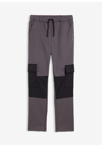 bonprix - Spodnie bojówki z softshellu, z regulacją w pasie. Kolor: szary #1