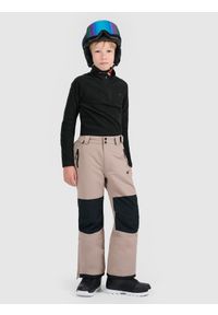 4f - 4F Spodnie snowboardowe membrana 10000 chłopięce - brązowe 140 (9-10 lat). Kolor: brązowy. Materiał: poliester, materiał. Sezon: lato. Sport: snowboard #1