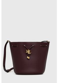 Lauren Ralph Lauren Torebka skórzana 431837534007 kolor bordowy. Kolor: czerwony. Materiał: skórzane. Rodzaj torebki: na ramię #1