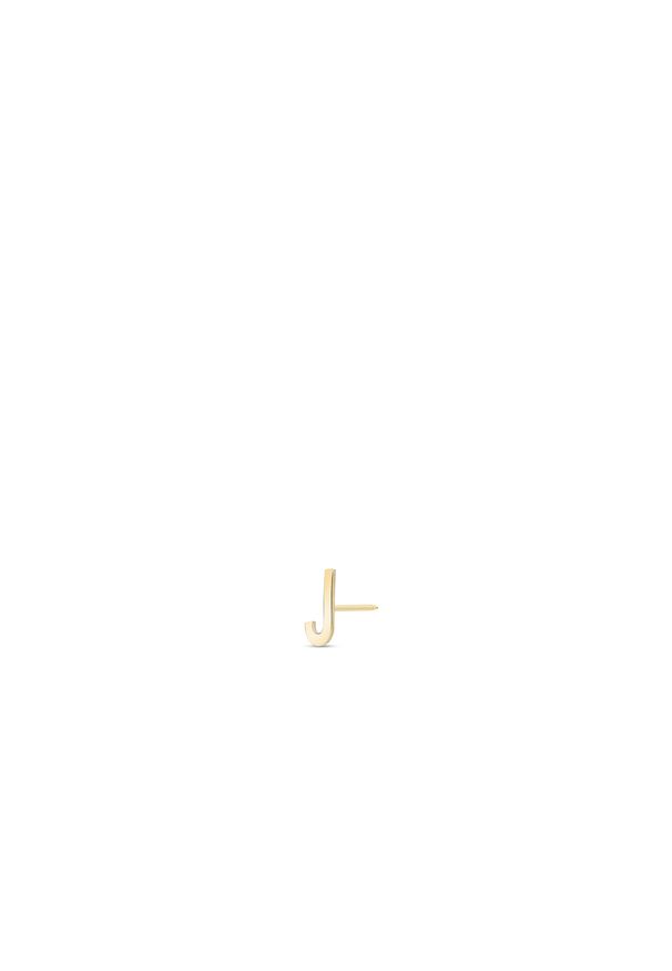 W.KRUK - Kolczyk złoty literka J. Materiał: złote. Kolor: złoty. Wzór: aplikacja