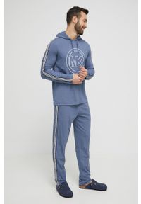 Michael Kors bluza lounge kolor granatowy z kapturem z nadrukiem. Okazja: na co dzień. Typ kołnierza: kaptur. Kolor: niebieski. Materiał: dzianina. Wzór: nadruk. Styl: casual #4