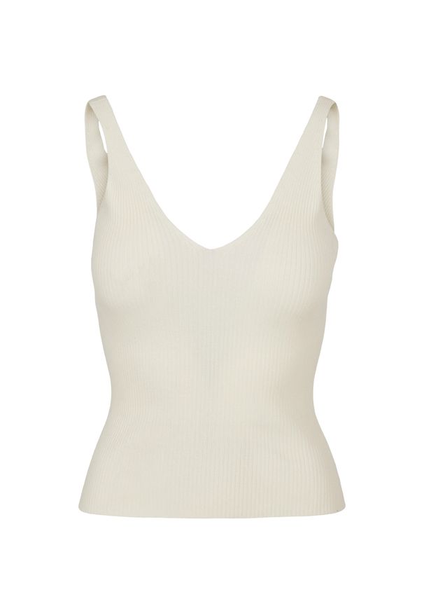Damski tank top Urban Classics Rib. Kolor: biały. Wzór: prążki. Styl: sportowy, elegancki
