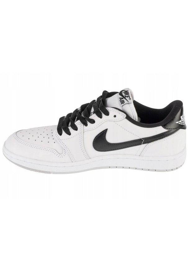 Nike - Męskie Buty Air Jordan 1 Leather Low. Kolor: biały. Sezon: zima