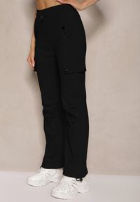 Renee - Czarne Spodnie Cargo z Bawełną High Waist Evianirae. Okazja: na co dzień. Stan: podwyższony. Kolor: czarny. Materiał: bawełna. Styl: casual #4