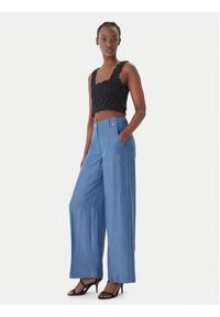 Fracomina Spodnie palazzo FS26SV3005D46901 Niebieski Wide Leg. Kolor: niebieski. Materiał: lyocell #5