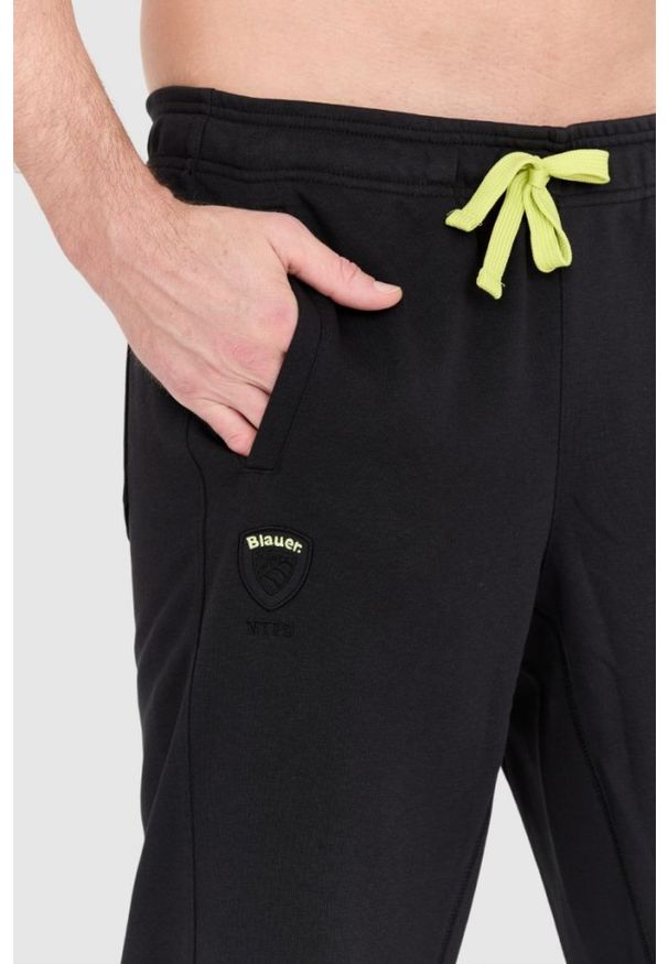 Blauer USA - BLAUER Czarne męskie spodnie, Rozmiar L. Kolor: czarny. Materiał: bawełna