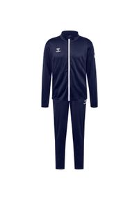 Dres Hummel Logo. Kolor: niebieski. Materiał: dresówka. Sport: piłka nożna #1