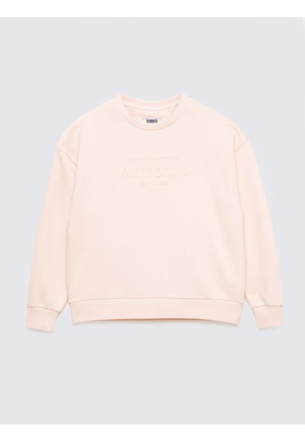 Big-Star - Bluza damska z haftem pudrowy róż Ellsa 600. Okazja: na co dzień. Kolor: różowy. Materiał: jeans, dresówka, dzianina. Wzór: haft. Styl: klasyczny, casual