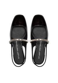 Stuart Weitzman Sandały Stefanie Slngback Fl SI438 Czarny. Kolor: czarny. Materiał: skóra