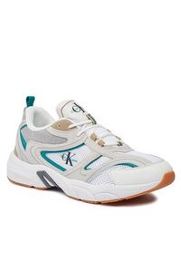 Calvin Klein Jeans Sneakersy Retro Tennis Su-Mesh YM0YM00589 Biały. Kolor: biały. Materiał: skóra #6