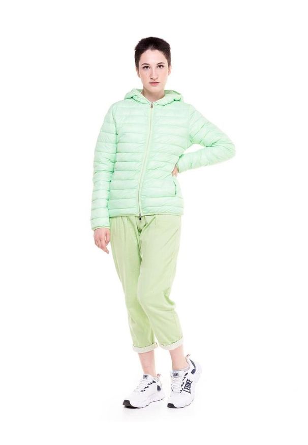 LEONE 1947 APPAREL - Podstawowa damska kurtka z kapturem. Typ kołnierza: kaptur. Kolor: zielony. Materiał: tkanina. Sport: turystyka piesza