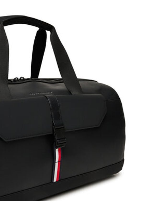 TOMMY HILFIGER - Tommy Hilfiger Torba Th Foundation Duffle AM0AM13481 Czarny. Kolor: czarny. Materiał: skóra