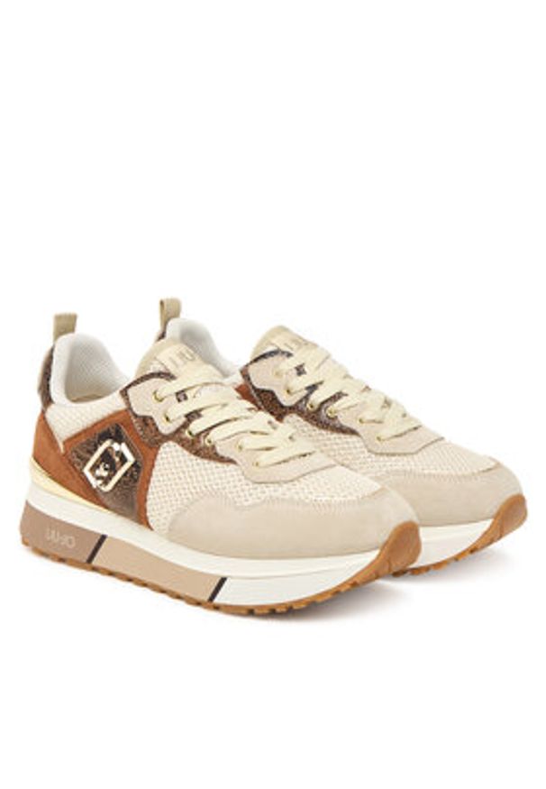 Liu Jo Sneakersy Maxi Wonder BF5009 PX684 Beżowy. Kolor: beżowy. Materiał: skóra, zamsz