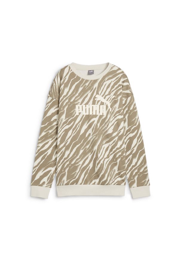 Puma - Damska bluza z grafiką ESS+ ANIMAL PUMA Alpine Snow White. Kolor: biały. Sport: fitness