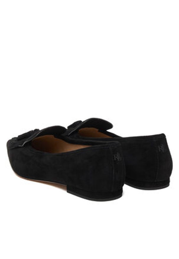 Lauren Ralph Lauren - LAUREN RALPH LAUREN Baleriny 802P04175001 Czarny. Kolor: czarny. Materiał: skóra, zamsz