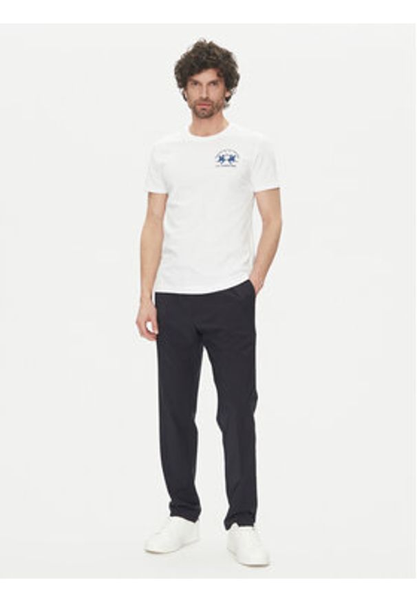 La Martina T-Shirt Vernie MAR009 JS206 Biały Regular Fit. Kolor: biały. Materiał: bawełna