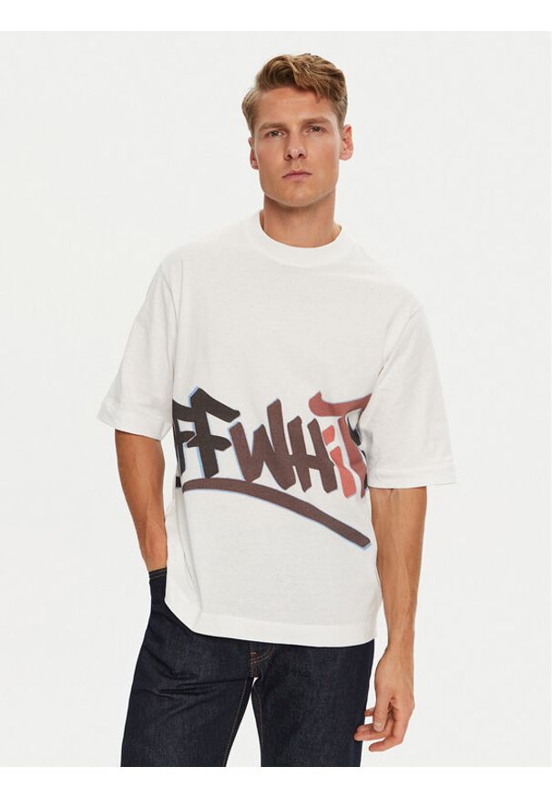 OFF-WHITE - Off-White T-Shirt OMAA119G21JER0050129 Biały Regular Fit. Kolor: biały. Materiał: bawełna