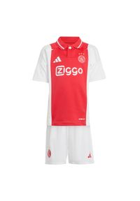 Adidas - Zestaw Ajax Amsterdam 24/25 Home Mini Kids. Kolor: biały. Materiał: materiał