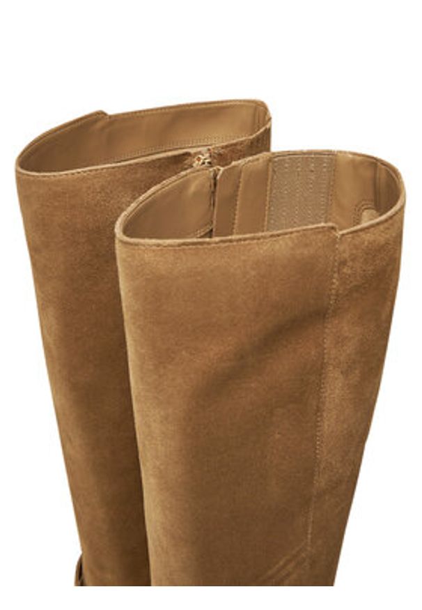 MICHAEL Michael Kors Kozaki Abigail Boot 40F4ABMB5S Beżowy. Kolor: beżowy. Materiał: skóra, zamsz