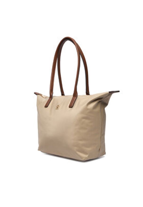 TOMMY HILFIGER - Tommy Hilfiger Torebka Popette Tote AW0AW17711 Brązowy. Kolor: brązowy