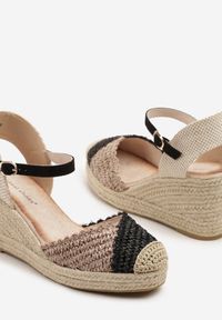 Born2be - Czarne Sandały w Stylu Espadryli na Plecionym Koturnie Anniviora. Okazja: na co dzień. Kolor: czarny. Sezon: lato. Obcas: na koturnie. Styl: casual, retro, elegancki #4