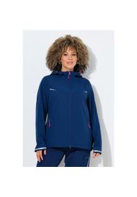 ULLA POPKEN - Damskie Kurtka funkcyjna softshell hydrofobowa kaptur. Kolekcja: plus size. Kolor: niebieski. Materiał: poliester, materiał, elastan #1