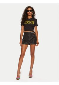 Versace Jeans Couture T-Shirt 76HAHG03 Czarny Regular Fit. Kolor: czarny. Materiał: bawełna