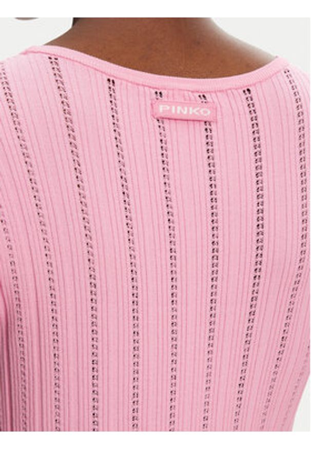 Pinko - PINKO Sukienka dzianinowa 104745 A2FR Różowy Regular Fit. Kolor: różowy. Materiał: wiskoza