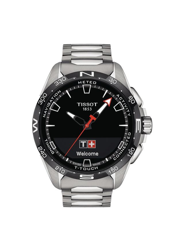 Zegarek Męski TISSOT Connect Solar T-TOUCH T121.420.44.051.00. Rodzaj zegarka: cyfrowe. Materiał: koronka. Styl: sportowy, casual, klasyczny