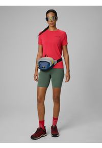 4f - 4F Legginsy kolarki trekkingowe damskie - khaki L. Stan: podwyższony. Kolor: oliwkowy, brązowy, wielokolorowy. Długość: krótkie. Sport: turystyka piesza #1