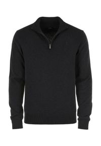 Ochnik - Grafitowy bawełniany sweter męski. Kolor: szary. Materiał: bawełna. Długość rękawa: długi rękaw. Długość: długie #1
