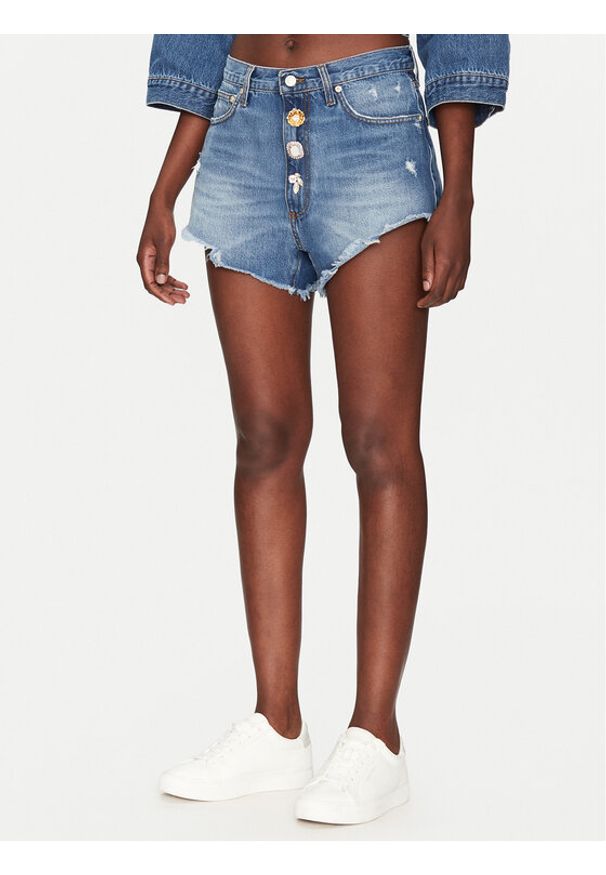 ViCOLO Szorty jeansowe DD5215 Granatowy Regular Fit. Kolor: niebieski. Materiał: jeans, bawełna