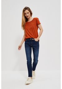 MOODO - Jeansy rurki szafirowe. Kolor: niebieski. Długość: długie. Wzór: gładki #1