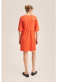 mango - Mango sukienka Serenade kolor pomarańczowy mini oversize. Kolor: pomarańczowy. Typ sukienki: oversize. Długość: mini #6