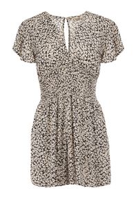 Born2be - Czarny Kombinezon Aedinna. Kolor: czarny. Materiał: wiskoza, tkanina, jeans. Długość rękawa: krótki rękaw. Długość: krótkie. Wzór: kwiaty #3