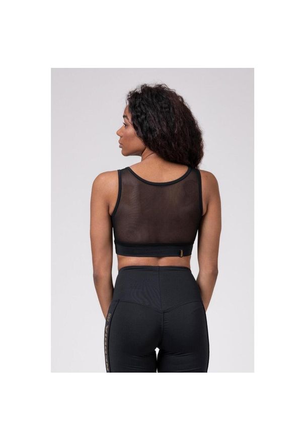 Biustonosz treningowy NEBBIA Gold Mesh Mini Top. Kolor: czarny. Materiał: mesh. Sport: fitness