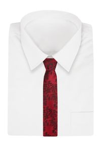 Męski Krawat - Alties - Czerwony z Motywem Kwiatowym. Kolor: czerwony. Materiał: tkanina. Wzór: kwiaty. Styl: elegancki, wizytowy #2