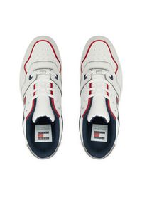 TOMMY HILFIGER - Tommy Hilfiger Sneakersy Retro Basket EM0EM01463 Biały. Kolor: biały. Materiał: skóra #4