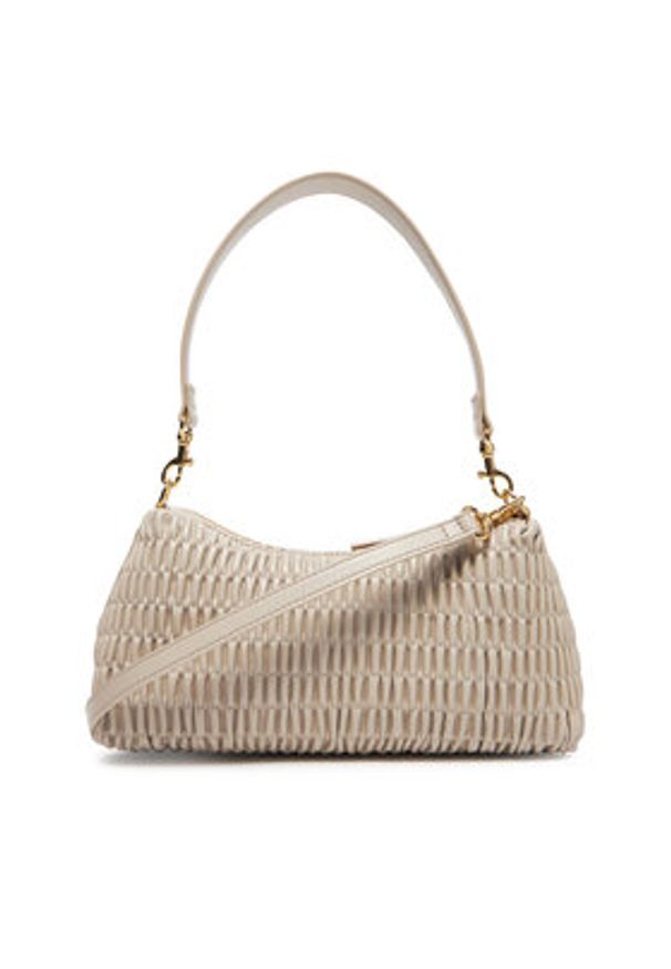 Calvin Klein Torebka Ruched Drop Shoulder Bag LV04K3088G Beżowy. Kolor: beżowy. Materiał: skórzane