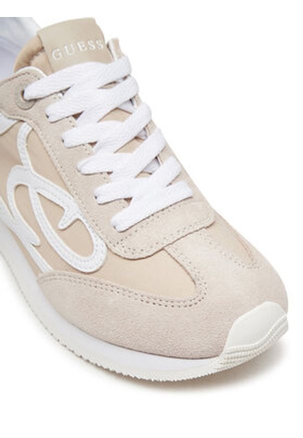 Guess Sneakersy FLPSKR SUE12 Beżowy. Kolor: beżowy. Materiał: skóra