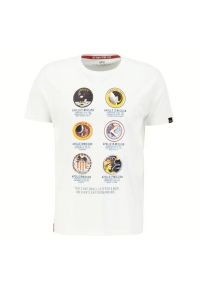 Koszulka Alpha Industries Apollo 10652109 - biała. Kolor: biały. Materiał: bawełna. Długość rękawa: krótki rękaw. Długość: krótkie