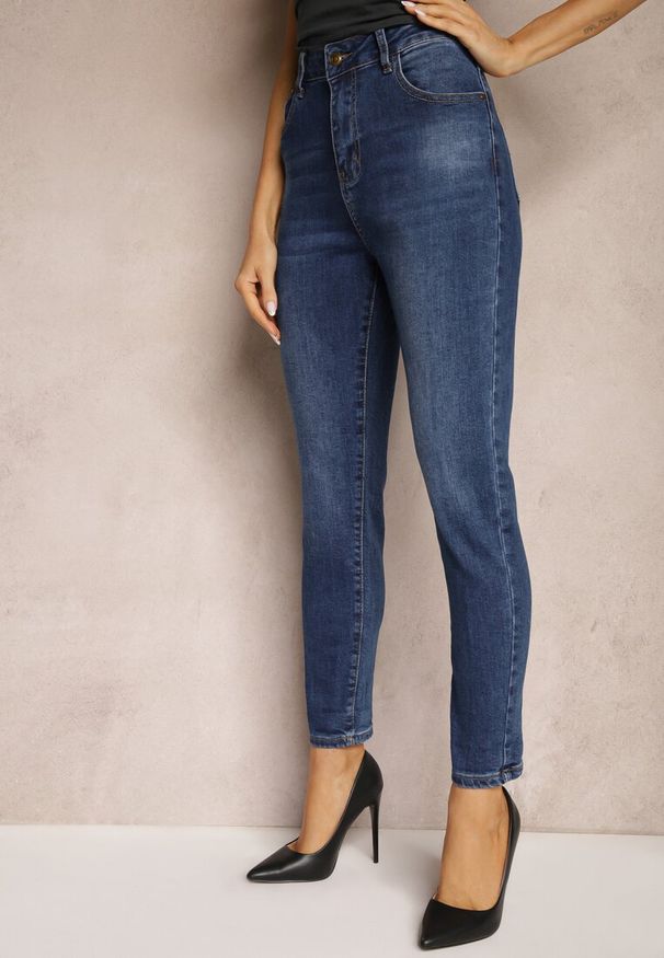 Renee - Niebieskie Jeansy z Bawełny Skinny High Waist Hazteria. Okazja: do pracy, na spotkanie biznesowe, na co dzień. Stan: podwyższony. Kolor: niebieski. Styl: casual, elegancki, biznesowy