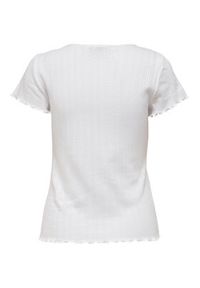 only - ONLY T-Shirt Carlotta 15256154 Biały Tight Fit. Kolor: biały. Materiał: bawełna #3