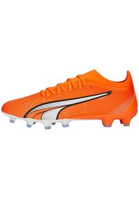 Buty piłkarskie Puma Ultra Match FG/AG M 107217 01 pomarańczowe pomarańcze i czerwienie. Kolor: pomarańczowy. Szerokość cholewki: normalna. Sport: piłka nożna