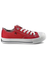 Czerwone Trampki Lee Cooper Damskie Stylowe Buty. Okazja: na co dzień. Zapięcie: sznurówki. Kolor: czerwony. Materiał: guma, materiał. Styl: elegancki #6