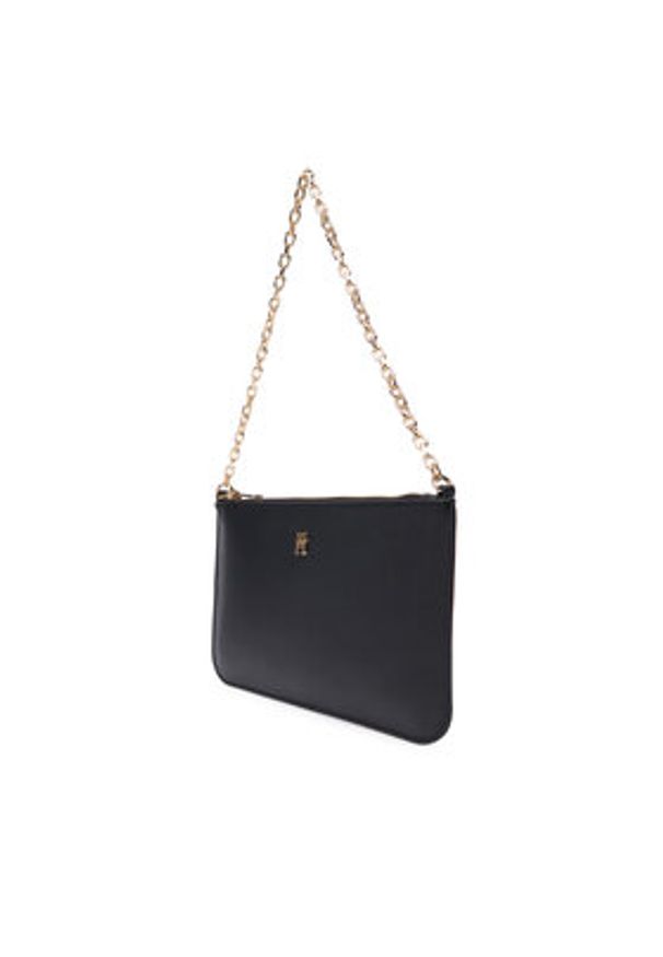 TOMMY HILFIGER - Tommy Hilfiger Torebka Th Icon Chain Shoulder Pouch AW0AW18298 Czarny. Kolor: czarny. Materiał: skórzane