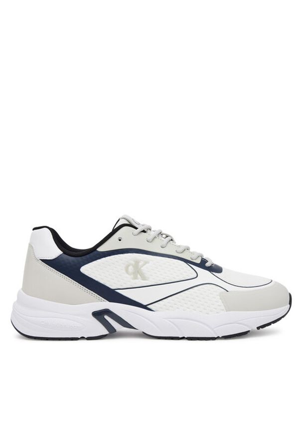 Calvin Klein Jeans Sneakersy Retro Tennis Low Knit Mix YM0YM01310 Biały. Kolor: biały. Materiał: materiał
