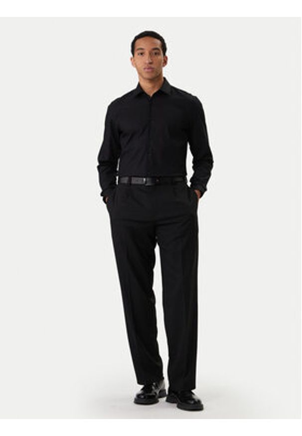 Hugo - HUGO Koszula Kenno 50555295 Czarny Slim Fit. Kolor: czarny. Materiał: bawełna